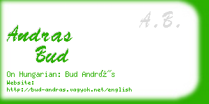 andras bud business card